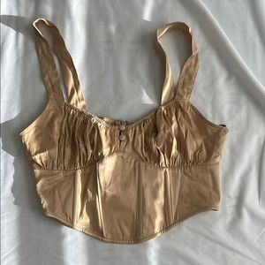 Zara Beige Satin Bustier Top